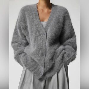 Oversized Gray Cardigan Sweater
